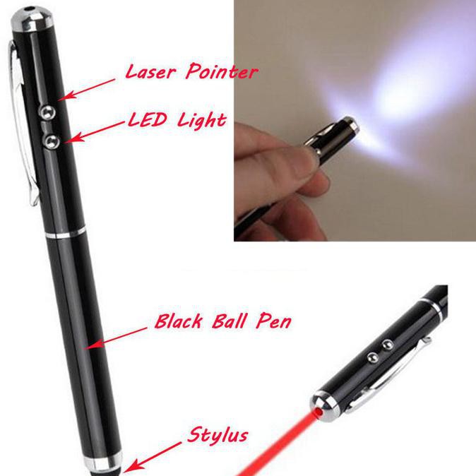 

5 in 1 Stylus pad Capacitive Touch Pen Ballpoint REd Laser Pointer Senter