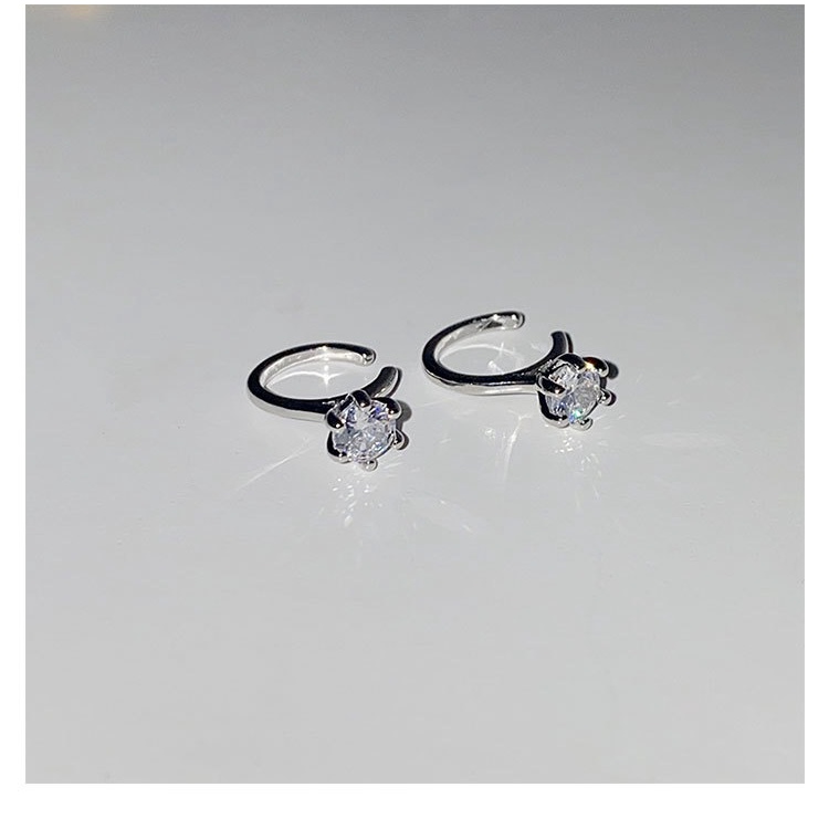 Anting Klip Tanpa Tindik Hias zircon Gaya simple Untuk Wanita