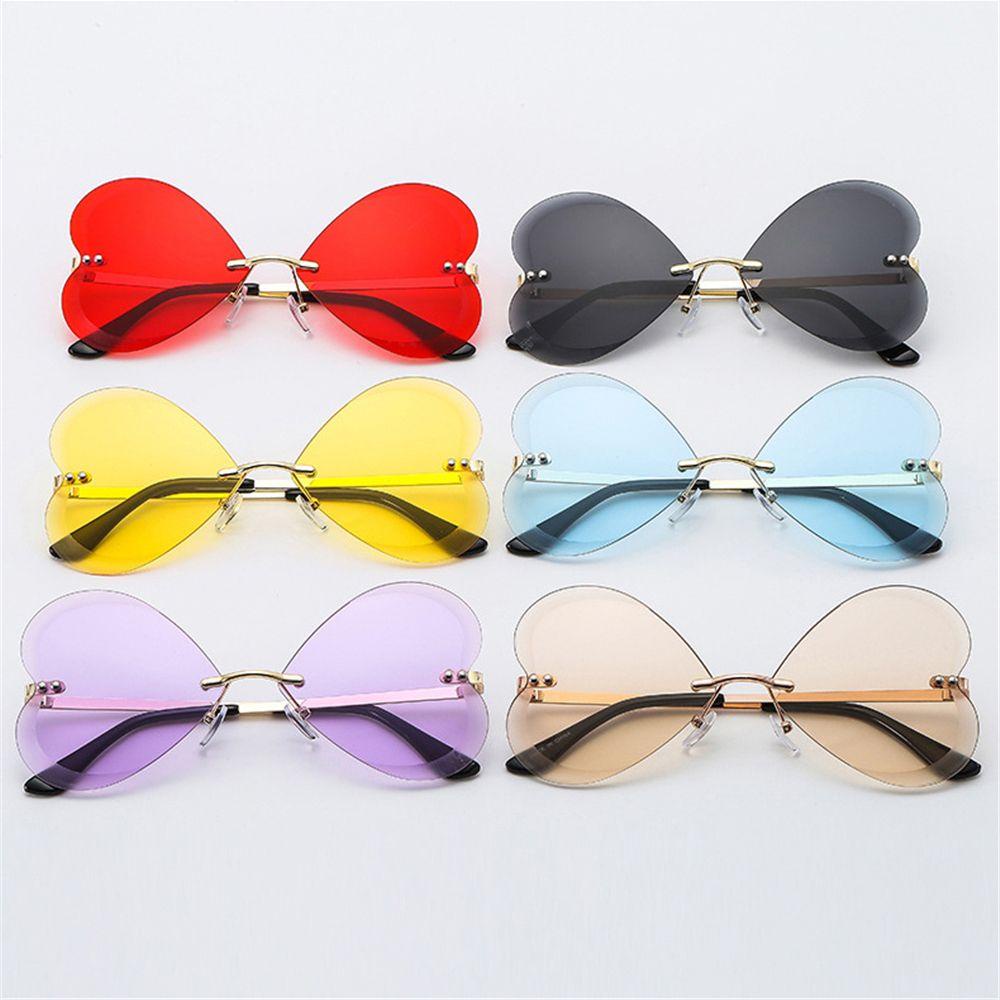 Lily Rimless Heart Sunglasses Brand Designer UV400 Eyewear Kacamata Matahari