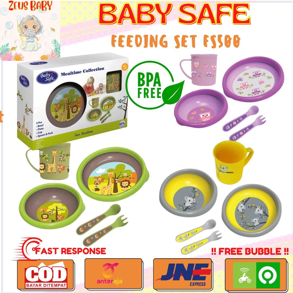 Baby Safe Mealtime Collection Feeding Set FS500 / Set Peralatan Makan Bayi Babysafe