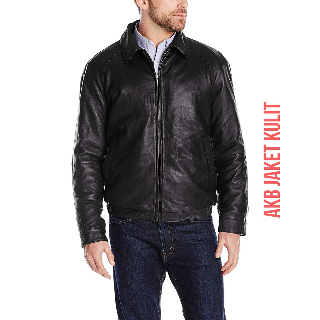 Fashion Jaket Kulit Pria Jaman Now AKB035 HITAM BERGARANSI Casual Design