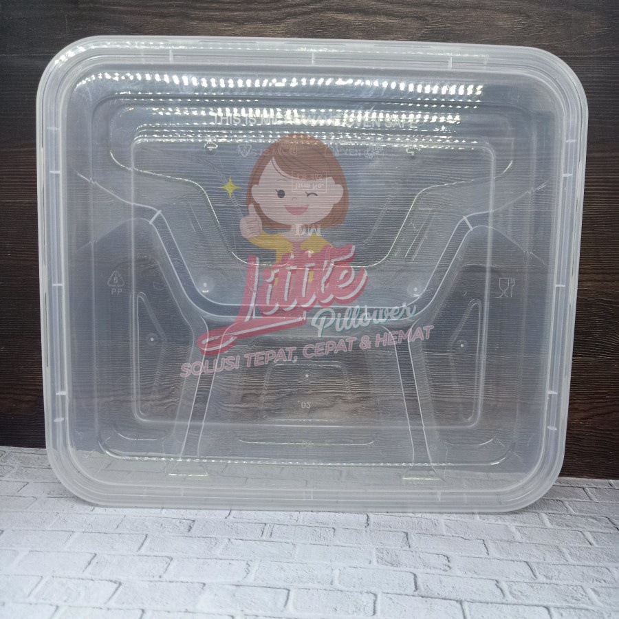 LB465 - Thinwall Sekat Lunch Box Sekat 4 - Thinwall Box Bekal Kotak - Lunch Box Thinwall Tebal