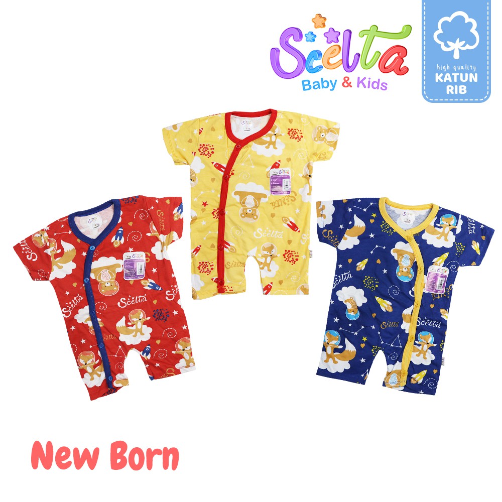 Scelta Baby - Short Jumpsuit Jumper Lengan Pendek Unisex Romper Rompr Bodysuit Jb C B11 Nb