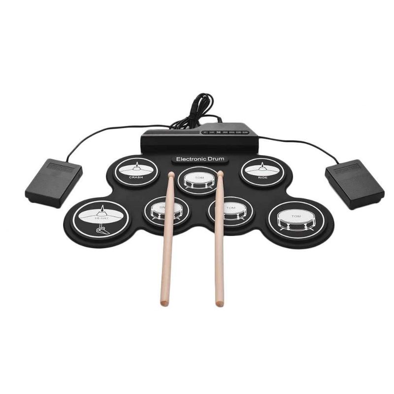 Drum Elektrik Electronic Digital Drum Kit 7 Pads Folding USB Power - G3003