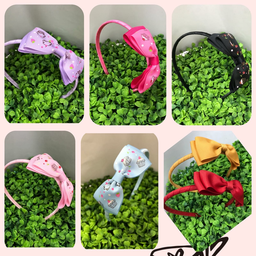 BANDO LILIT + PITA MOTIF CUP CAKE | JEPIT ANAK | BANDO ANAK | APLIKASI PITA | PITA SIAP PAKAI