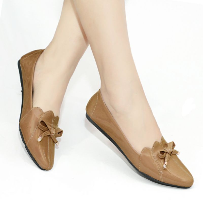 Mym2m Dinalista Sepatu Flat Wanita Balet Flatshoes Sol karet