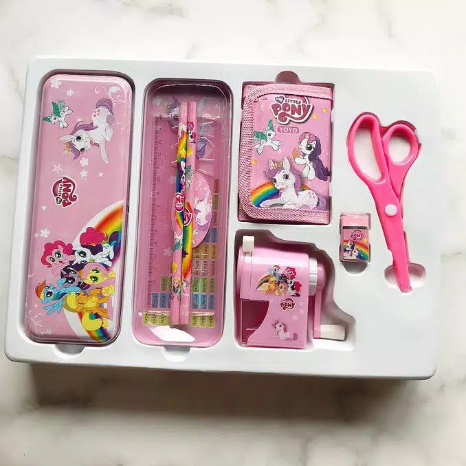 

SALE Alat tulis stationery unik Set 8009 Spiderman/Hello Kitty/Pony/Doraemon
