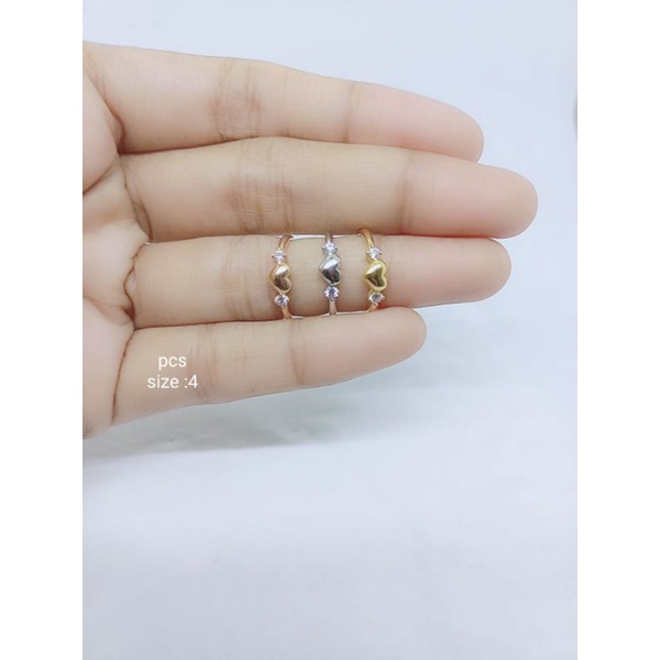 CINCIN CORR ANAK MOTIF BUNGA, LOVE MP / CINCIN PERAK ASLI SILVER 925 LAPIS EMAS / CINCIN FASHION ANAK