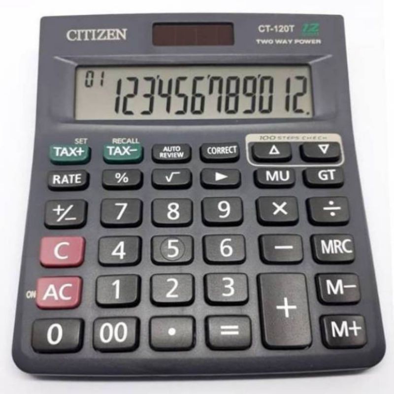 TERBARU Kalkulator Dagang Ukuran Besar Citizen CT-120T 12 Digit 112 STEP pencetan angka nya Empuk