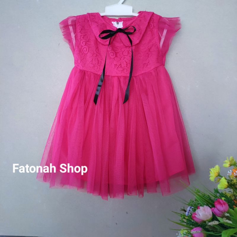 Dress anak cewek 1 2 tahun gaun tutu anak Pakaian anak cewek perempuan brokat mewah ( dress Anne )