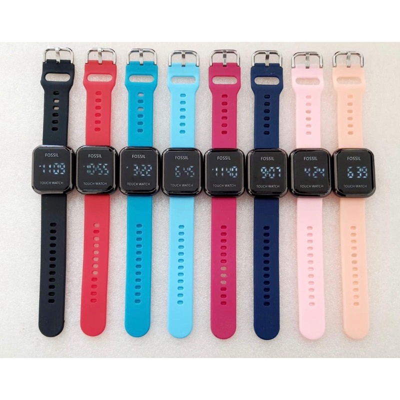 Jam Tangan Pria/Wanita Led Digital Segi Tali Rubber