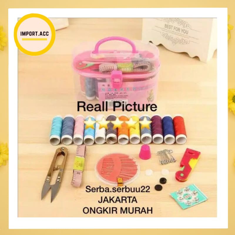 Sewing Kit / Peralatan Alat Jahit 1 Set Lengkap + Box Komplit [IMPORT]