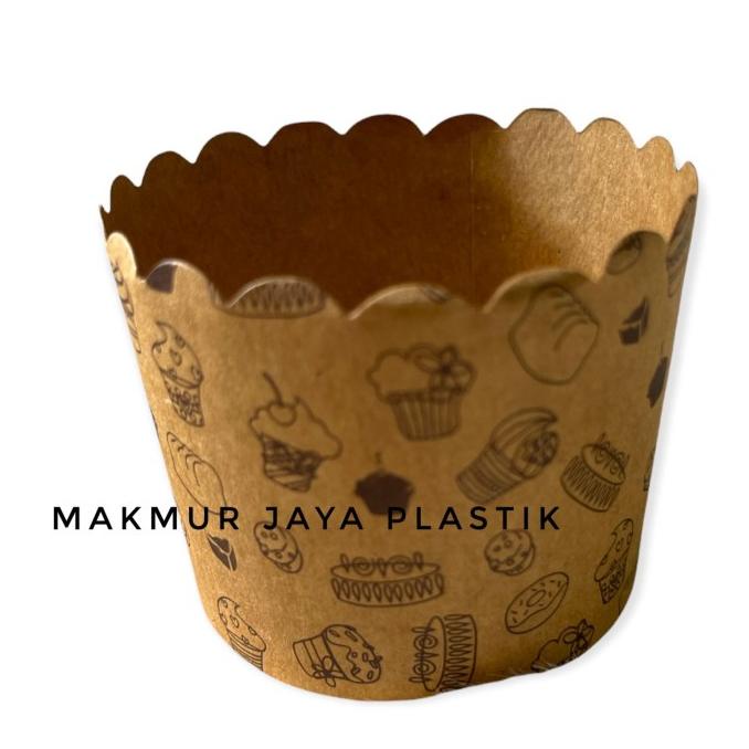 :<:<:<:<] PAPER CUP MUFFIN CAKE MEDIUM KRAFT COKLAT ISI 50 PC