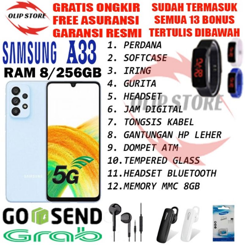 SAMSUNG GALAXY A33 8/256GB RAM 8 ROM 256 GARANSI RESMI SAMSUNG 1 TAHUN'