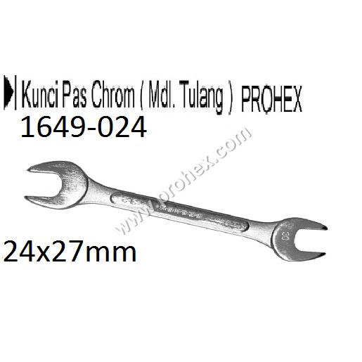 Kunci Pas Chrom (mdl.tulang) 24x27mm PROHEX 1649-024