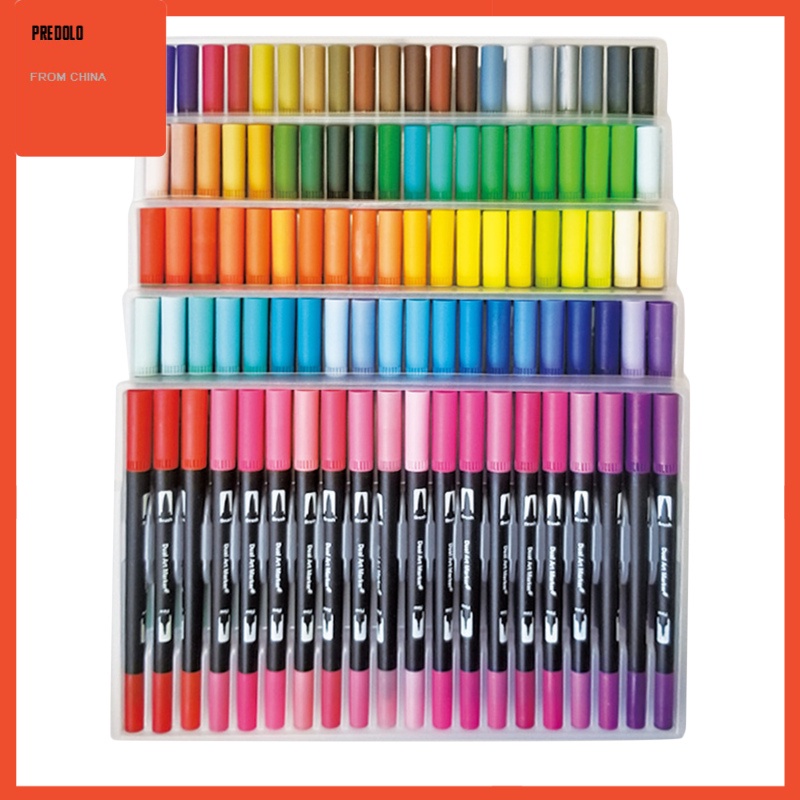 [In Stock] 60/100 Colors Dual Tip Brush Pen Drawing Markers for Painting 60 Pieces