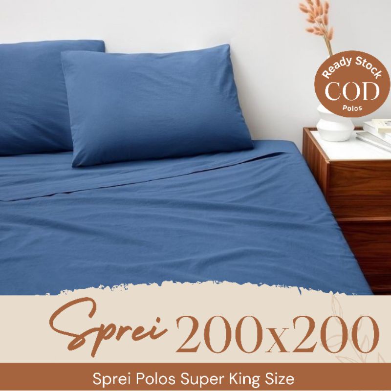 Sprei Seprai 200x200x20 Polos no Embos Bedsheet 200x200 Superking estetik Minimalis Korean Aesthetic Sprei