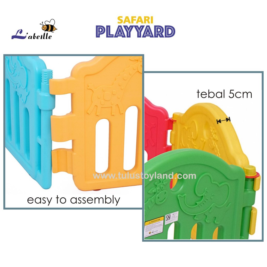 Pagar Bayi Labeille Safari Play Yard KC211 dengan pintu Baby Fence playard playpen mandi bola