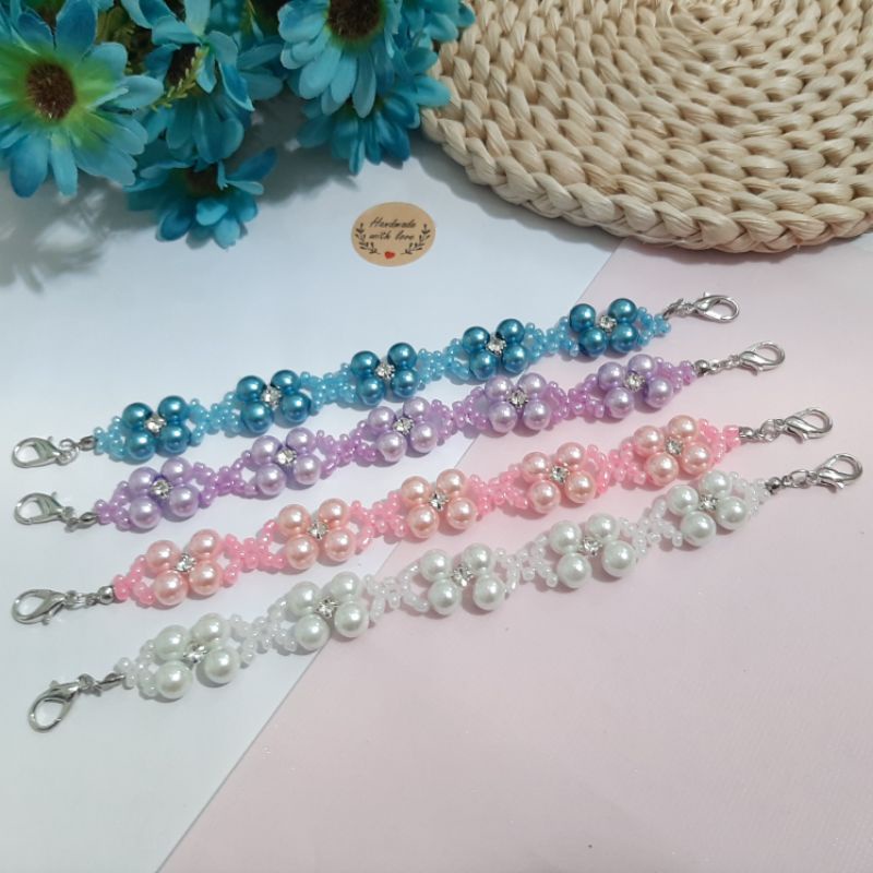 Azizamuslimah konektor masker mutiara / konektor hijab / strap masker / kalung masker / souvenir