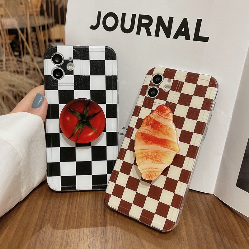 Casing Iphone 6 7 8 PLUS X XR XS 11 12 13 MINI PRO MAX SE 2020 Bentuk Roti Tomat