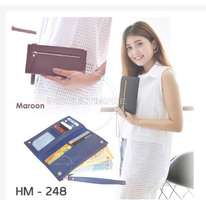 Dompet Wanita IMPORT HM-248 Dompet Cewek Dompet Kartu ATM Panjang Lipat Kulit Murah Dompet Panjang