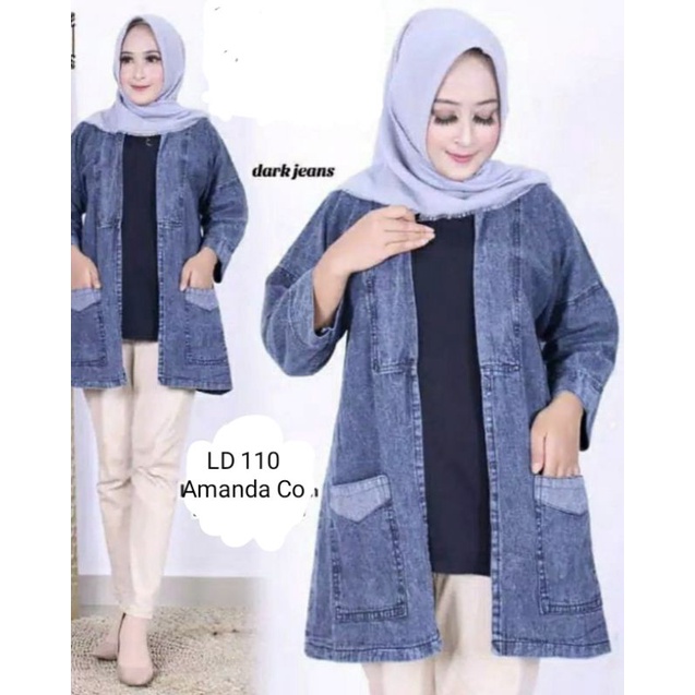 (Bisa cod) OOTD Jaket Baju Atasan Outer Blazer Jeans Wash Wanita