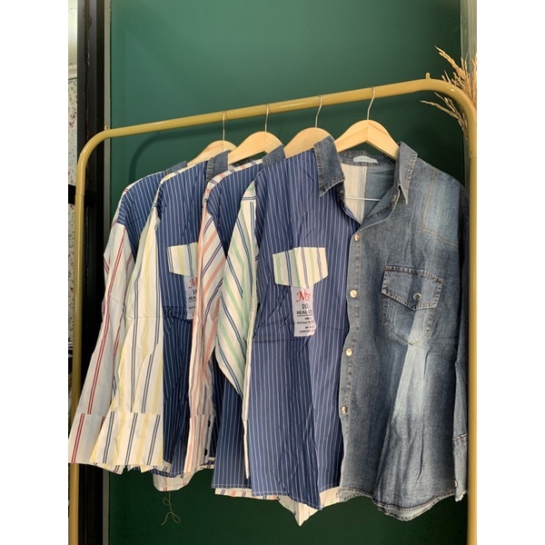 Kemeja/Outer/Atasan denim wanita oversize