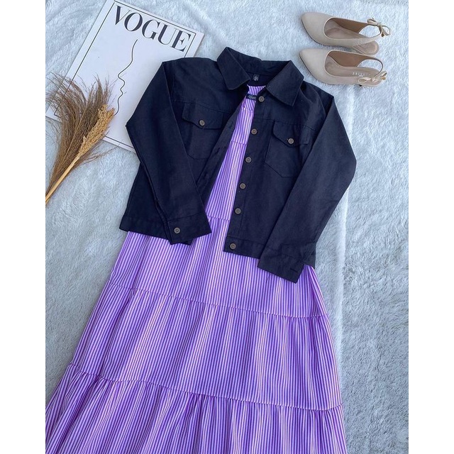 PAMELA DRESS ONESET - DRESS WANITA - ONESET - INCLUDE OUTER KEMEJA