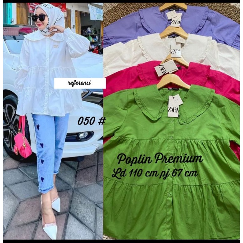 atasan poplin wanita premium label ZR