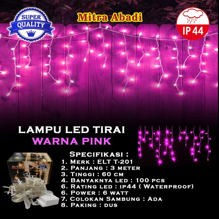 Lampu Natal Tirai LED 100 LED AC 220V