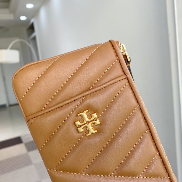 Tory Burch Kira Chevron Brown Phone Wallet