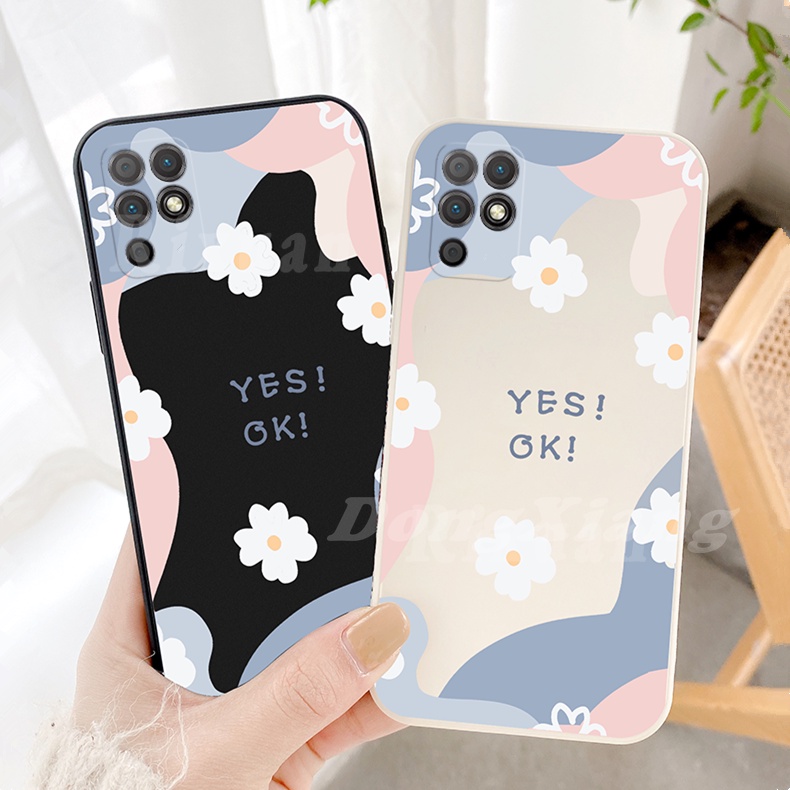 Keren Case Hp Case for Huawei Y7A Y6P 2020 Nova 7i 3i 5T Y9 Prime 2019 Y9S Keep Smiling YES OK Chrysanthemum Pattern TPU Phone Cover Murah-Bisa COD DGX