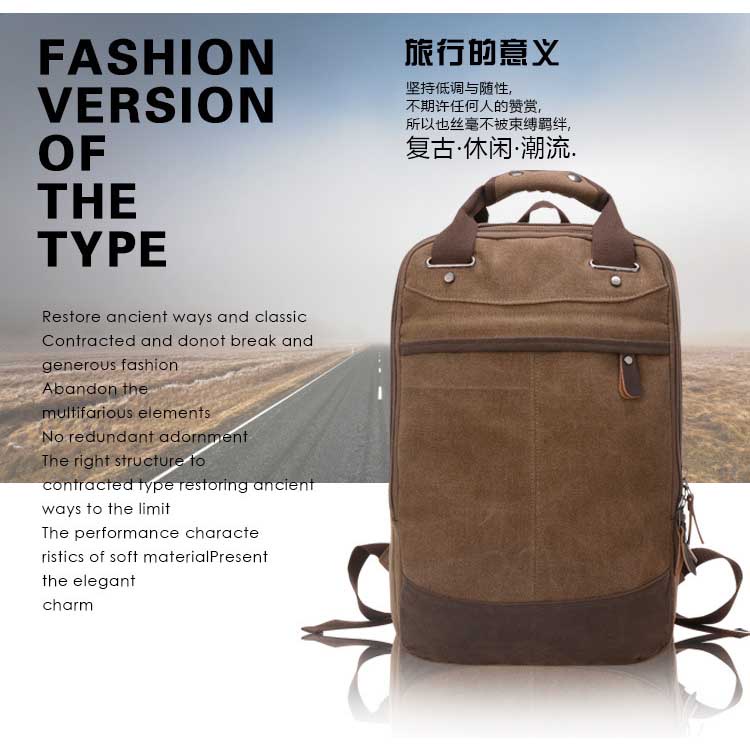 Tas Ransel Pria Bahan Canvas - 1986 - Brown