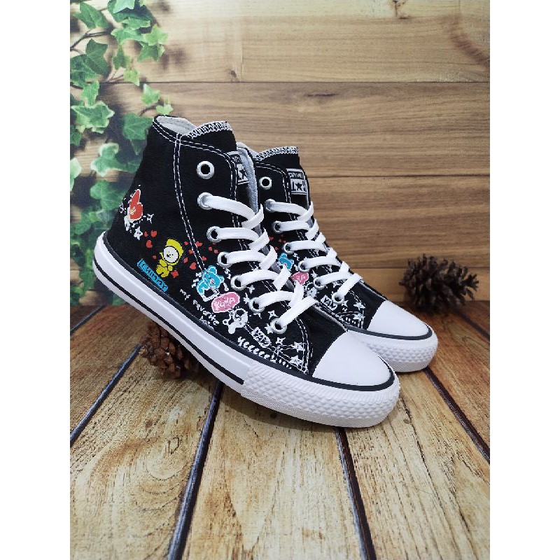 (READY) SEPATU CONVERSE ANAK BT21 BTS MODEL TINGGI PREMIUM QUALITY