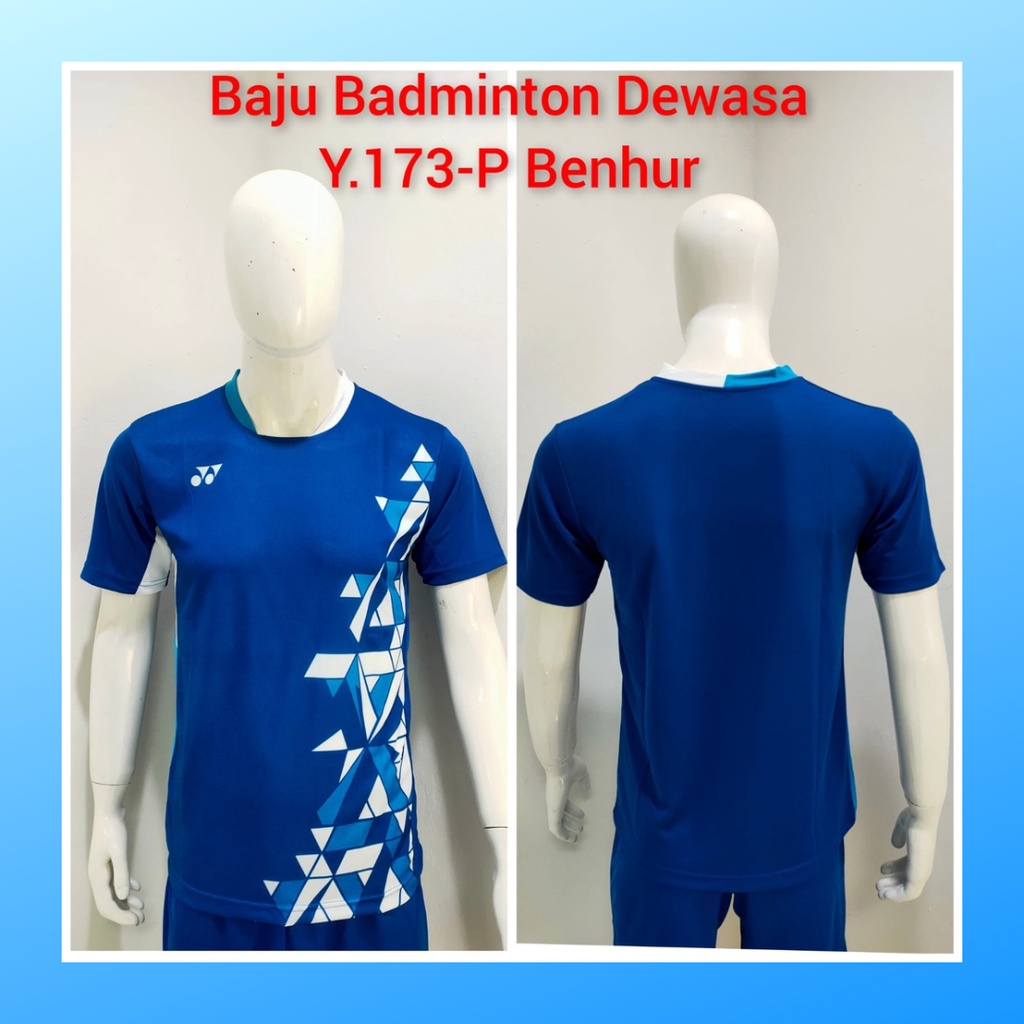 Kaos bulutangkis pria baju badminton atasan olahraga jersy wanita dewasa t-shirt outfit seragam kostum jersey casual suit pakaian jarsey oblong apparel sports jersi sudirman thomas uber cup bulu tangkis Y173 benhur polos