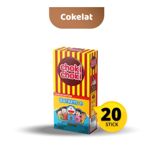 

CHOKICHOKI CHOCOCASHEW PER PACK ISI 20 x 10 GRAM CHOKI CASHEW PASTA COKLAT SNACK CHOCOLATE CEMILAN ANAK MAKANAN RINGAN GROSIR MURAH BISKUIT WAFER KUE EDISI DORAEMON NUSSA POKEMON GR DUS BOX