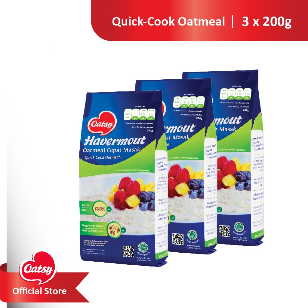 

OATSY Quick Cook Oatmeal 200g (Triple Pack)