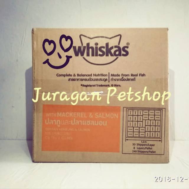 WHISKAS SACHET MACKEREL&amp;SALMON (24PCS) | GRAB/KARGO