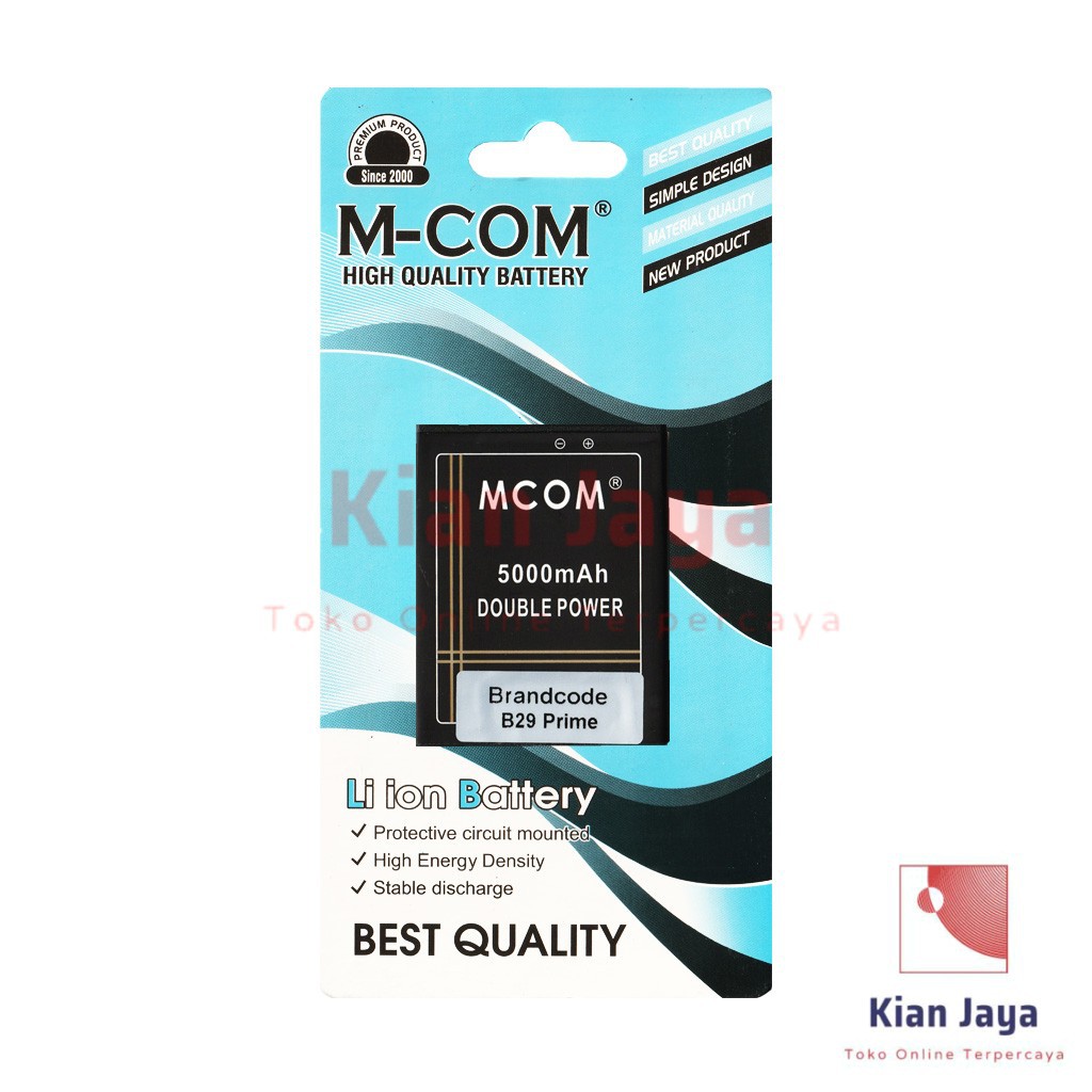 MCOM Baterai Brandcode B29 Prime Original Double Power Batre Batrai Battery Brancode