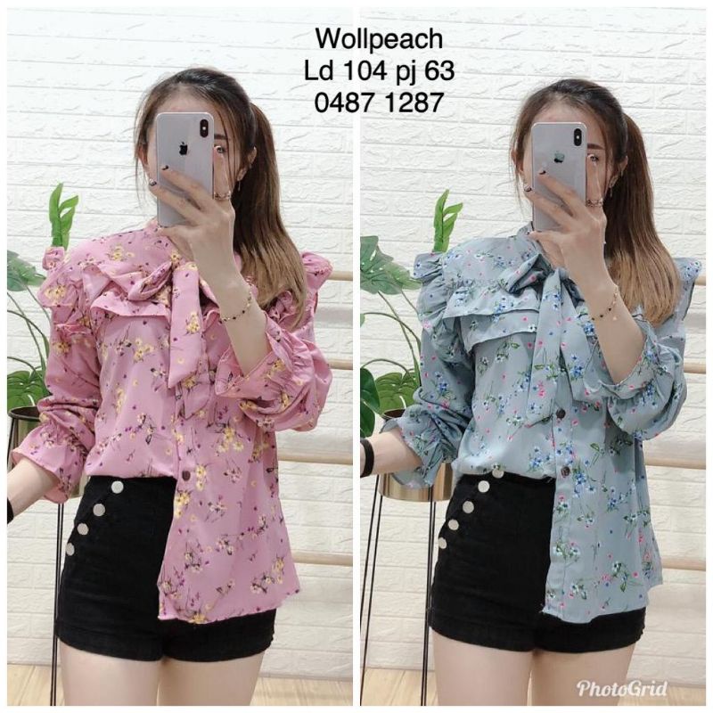 Blouse import wanita motif Blouse kerut motif Blouse kerja Atasan wanita kantor