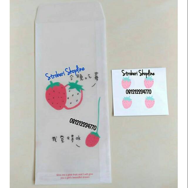 

1 SET Amplop Strawberry + Sticker Tempel isi 4 (IMPORT CHINA)