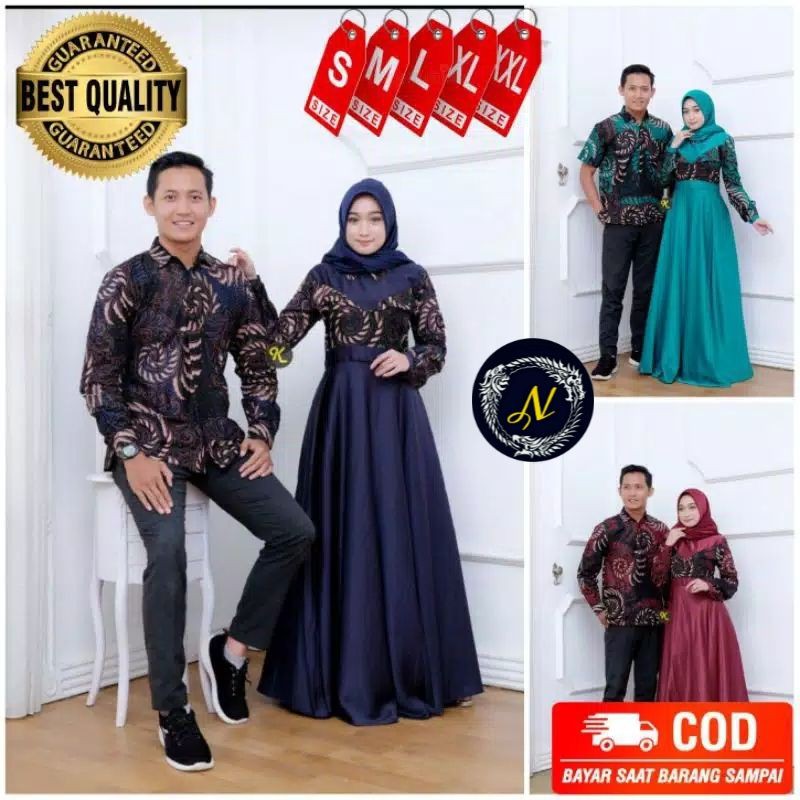 COUPLE KELUARGA LEBARAN RAMADHAN TERBARU WANITA PASANGAN SARIMBIT MODERN TERLARIS