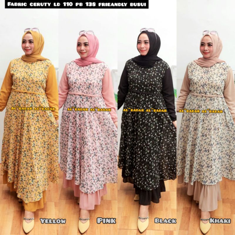 GAMIS CERUTY BABYDOLL PREMIUM MOTIF BUNGA/DRESS GAMIS CERUTY BABYDOLL