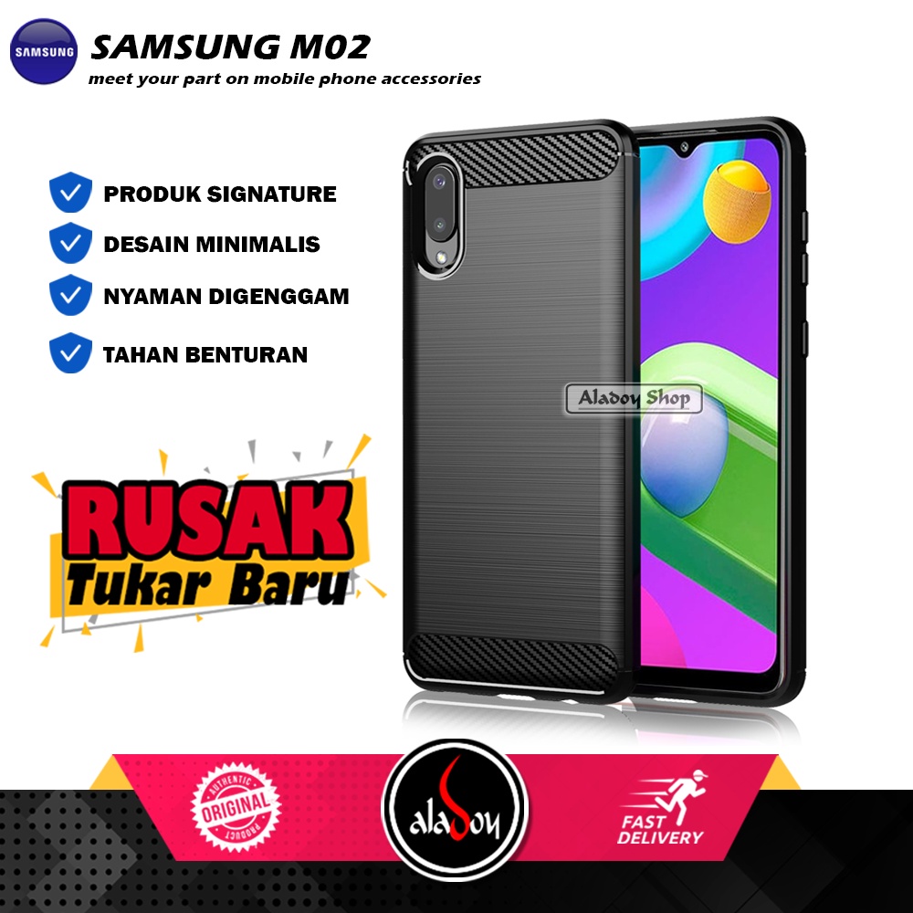 Case Ipaky Carbon SAMSUNG M02 Ultra Slim Ipaky Carbon Premium Softcase