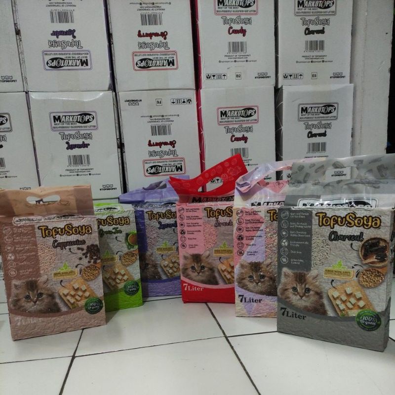 pasir kucing MARKOTOP MARKOTOPS tofu soya clump 7L 7 Litter