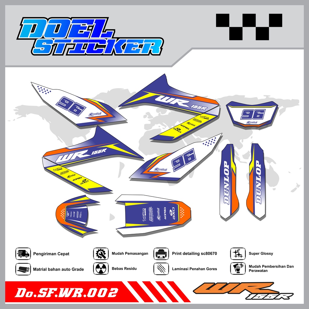 STICKER STRIPING WR 155 - STICKER STRIPING LIST VARIASI HOLOGRAM , CROME WR 155 DOEL 002