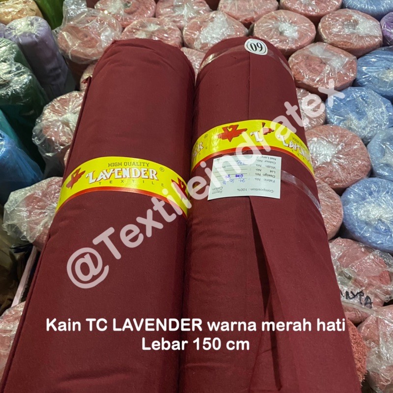 ( per setengah meter ) kain katun jepang merah hati marun maroon TC LAVENDER meteran ECERAN bahan baju kemeja hem atasan seragam kerja gamis koko bergo jilbab hijab kerudung dekorasi dekor background backdrop foto kerajinan tangan craft