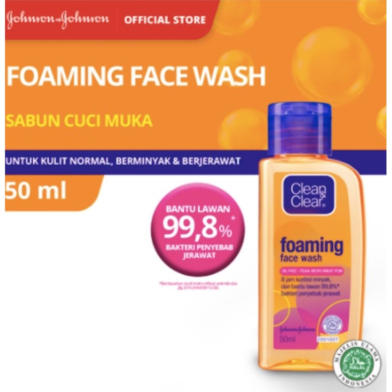 CLEAN &amp; CLEAR Foaming Face Wash 50ml