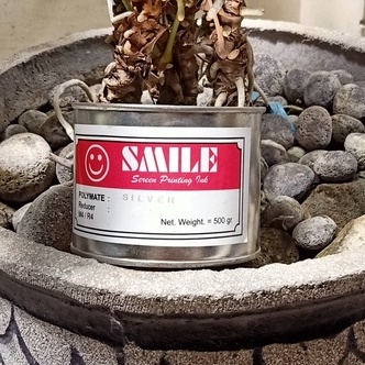 [Silver] Tinta/Cat Sablon Plastik SMILE POLYMATE 500 g