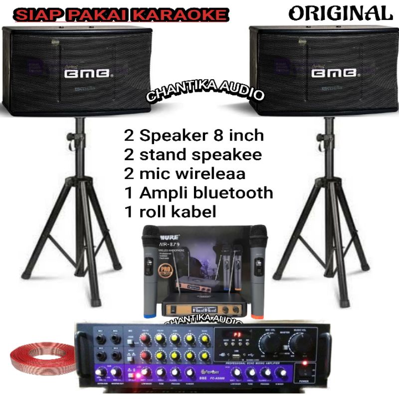 PAKET SOUND KARAOKE BMB CS 350 V 8 INCH AMPLI BLIETOOTH SMART TV / ANDROID Paket speaker karaoke spe